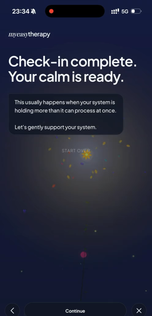 A 5-Minute Daily Reset practice inside the My Easy Therapy app