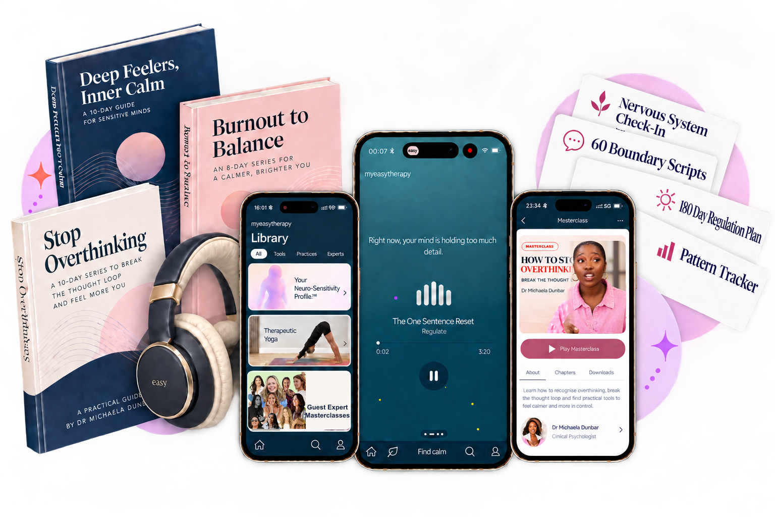My Easy Therapy™ mobile app with three workbooks and a collection of printable worksheets